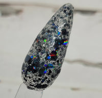 Black holographic chunky glitter