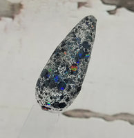 black cheasy glitter