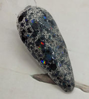 black and white cheasy glitter
