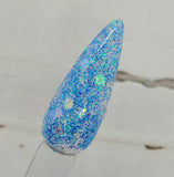 blue cheasy glitter