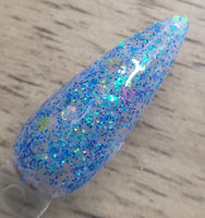 blue iridescent chunky glitter