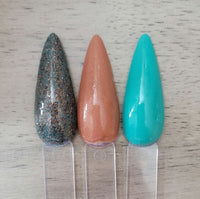 bronzed glitter mint trio