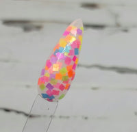 neon confetti dip powder
