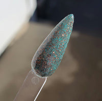 glitter mint dip powder
