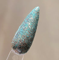 teal with brown glitter