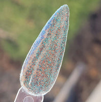aqua with brown glitter