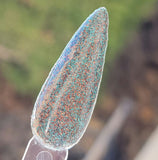 aqua with brown glitter