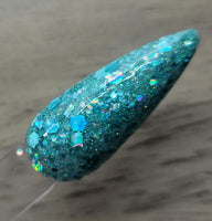 blue chunky glitter