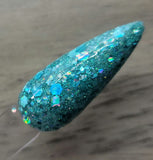 blue chunky glitter