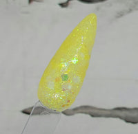 yellow chunky glitter dip powder
