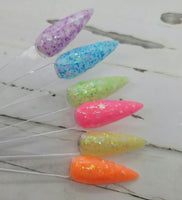 iridescent chunky glitter dip powder
