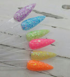 iridescent chunky glitter dip powder