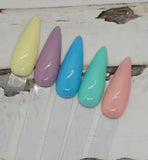 neon pastel dip powder