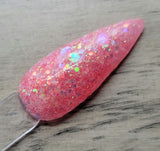 pink chunky glitter dip powder