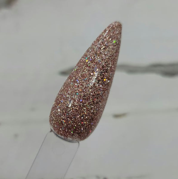 rose gold holographic glitter dip powder